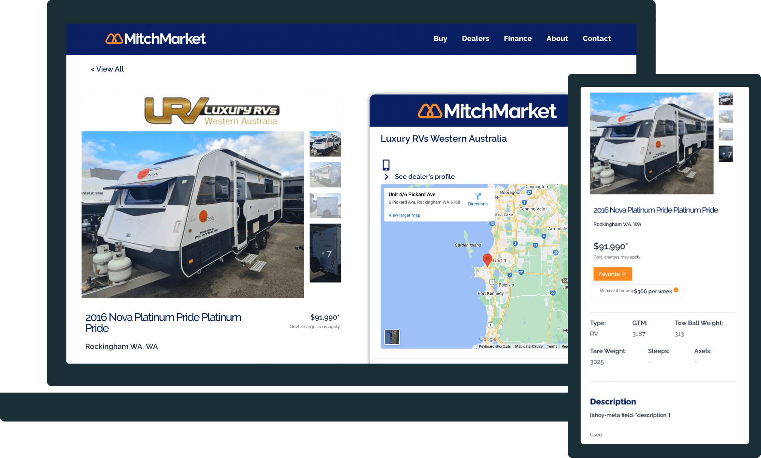 MitchMarket Website Screenshots